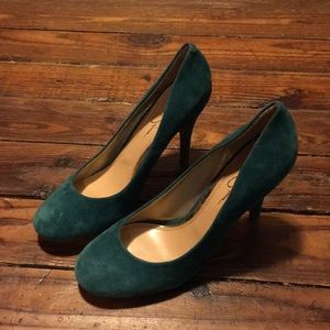 Blue teal high heels